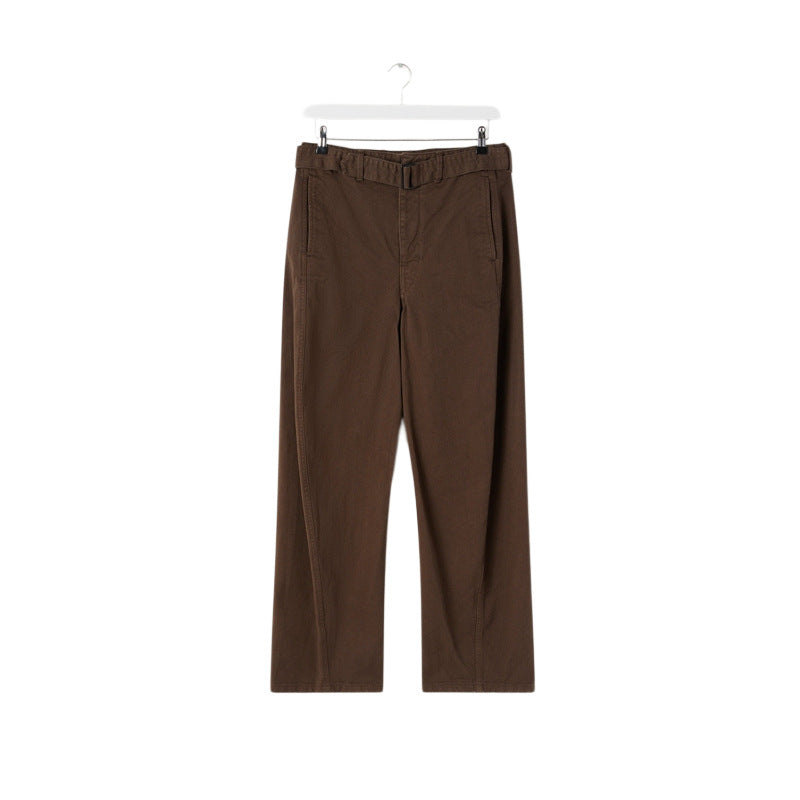 Damen Elegante und bequeme High-Waist-Hose mit Gürtel Drune