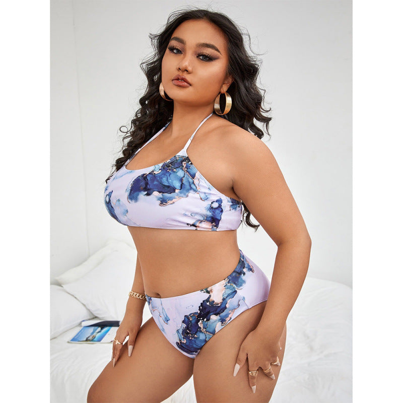 Damen Triangel-Bikini mit floralem Design und elastischem Bund Drune