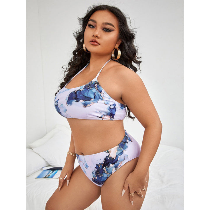 Damen Triangel-Bikini mit floralem Design und elastischem Bund Drune