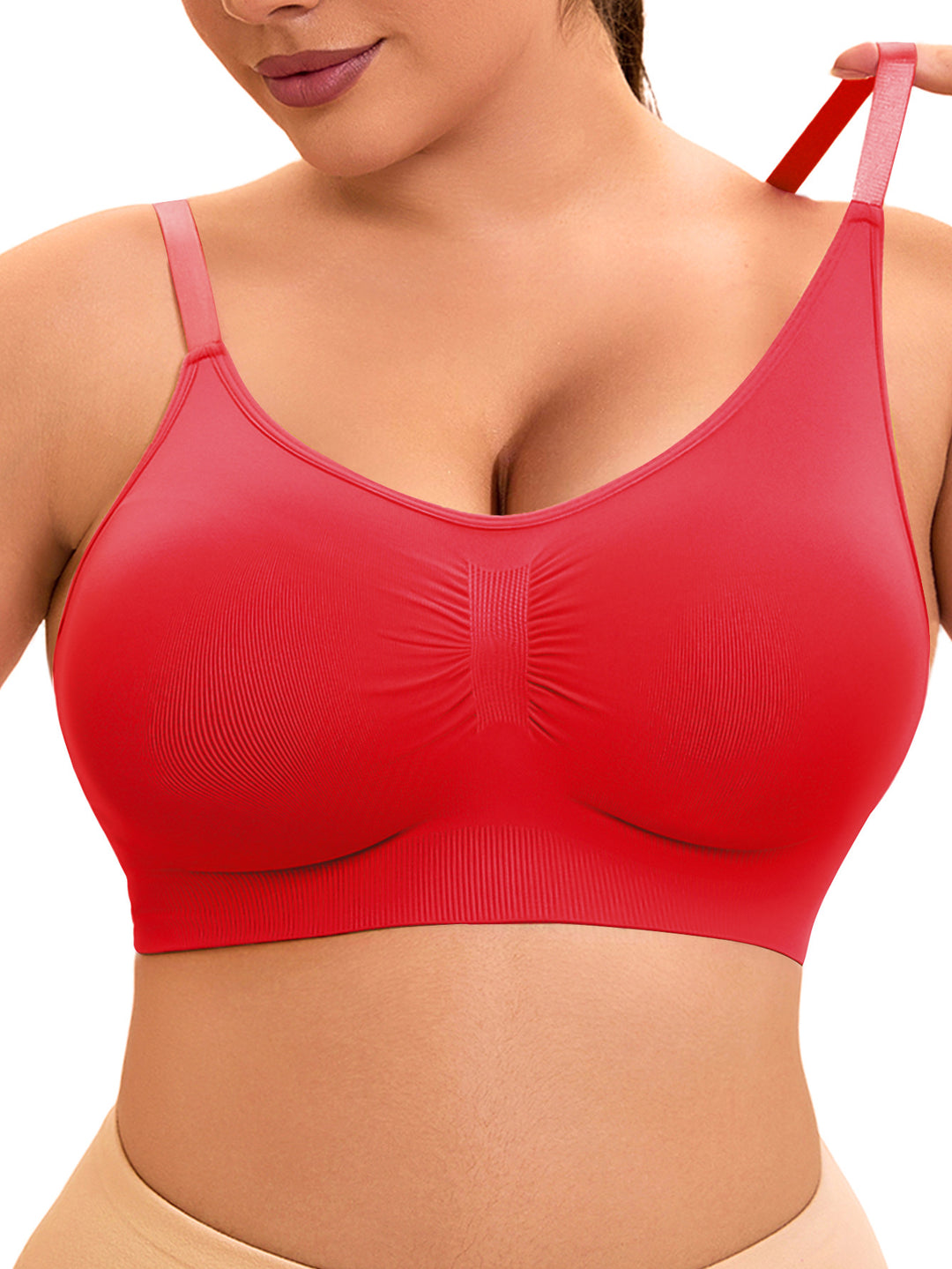 Damen sportlicher Bralette-BH mit nahtloser Passform und elastischem Unterband Drune