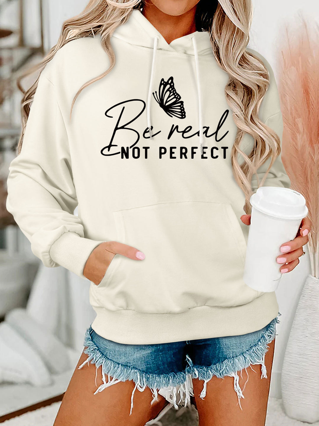 Damen Kapuzenpullover mit kreativem Motiv und bequemer Schnittführung Drune
