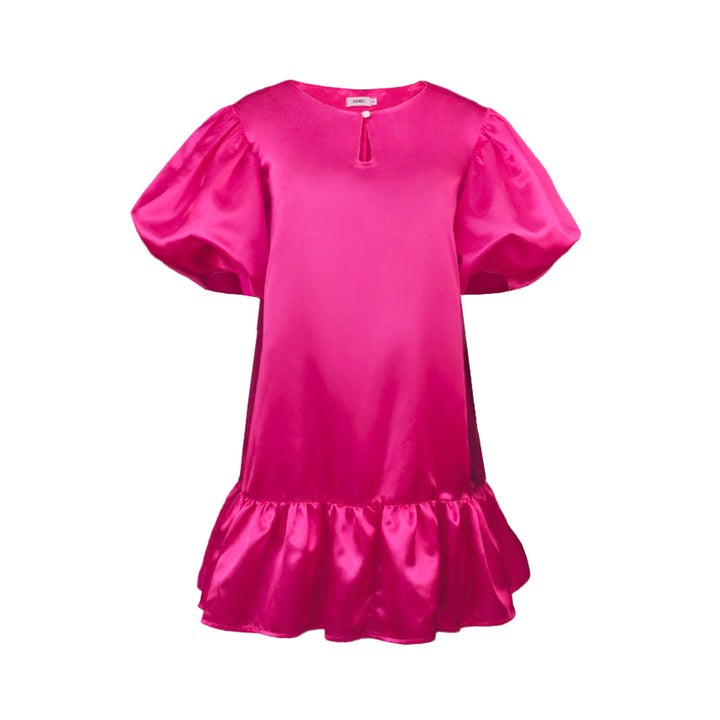 Damen Puffärmel Kleid Drune