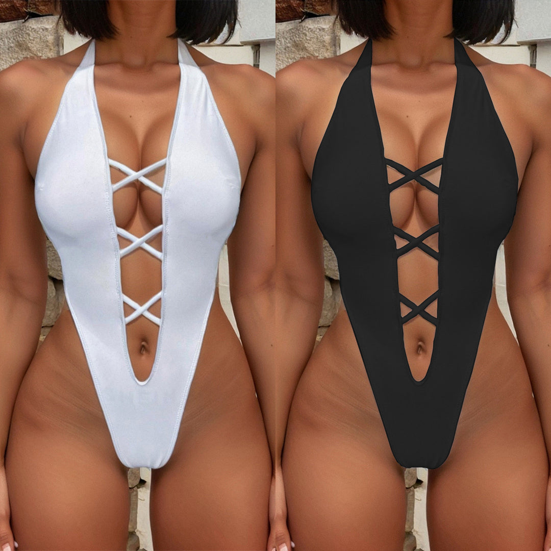 Damen erotischer Monokini mit raffiniertem Schnürdesign Drune