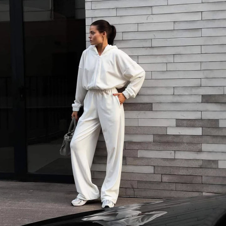 Damen stylischer Kapuzenoverall aus weichem Material mit bequemen Bündchen Drune