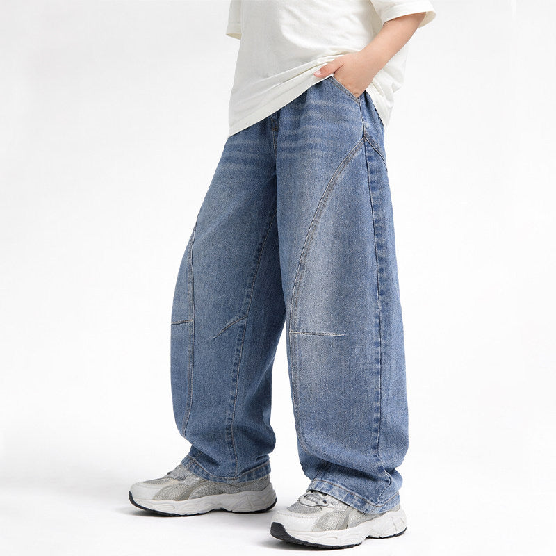 Damen weite Denim-Jeans mit innovativem Design und bequemen Taschen Drune