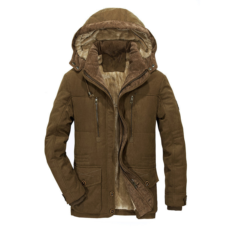 Herren multifunktionale Winterjacke mit gefüttertem Kapuzenkragen Drune