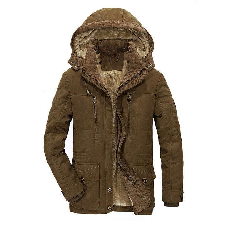 Herren multifunktionale Winterjacke mit gefüttertem Kapuzenkragen Drune