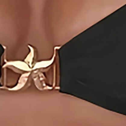 Damen luxuriöses Triangel-Bikinioberteil mit metallischen Details Drune