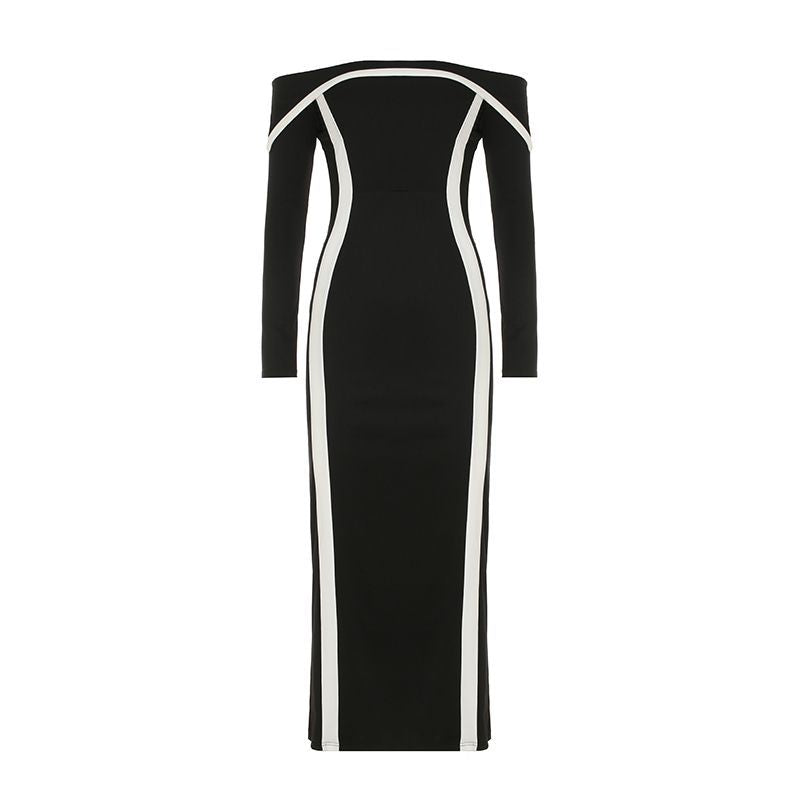 Damen Schickes Abendkleid mit Off-Shoulder Design Drune