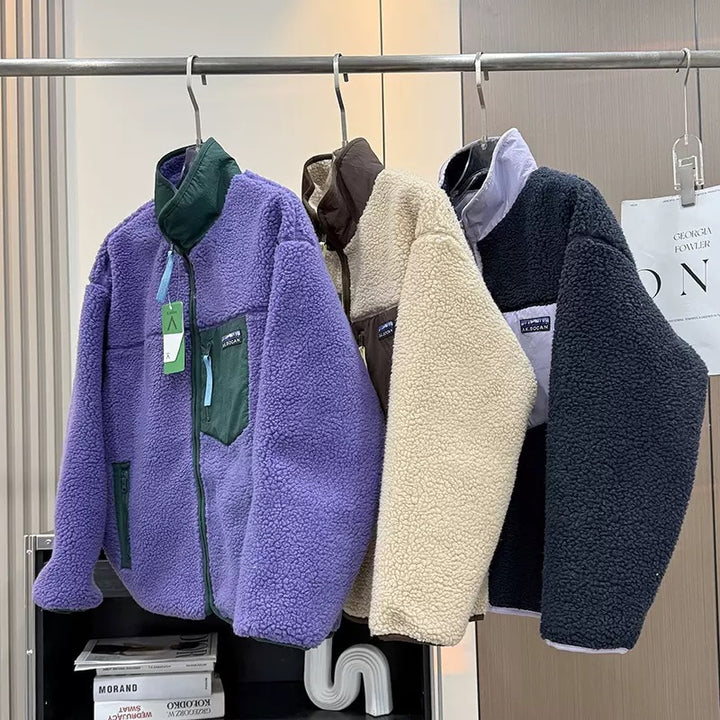 Damen kuschelige Fleecejacke mit praktischen Reißverschluss-Taschen Drune