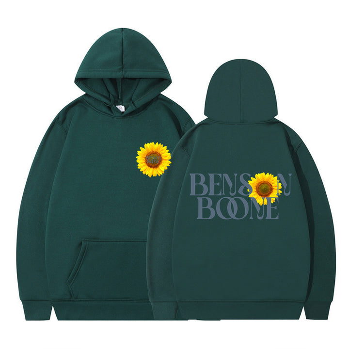 Damen Kapuzenpullover mit einzigartigem Sonnenblumenmotiv und bequemer Passform Drune