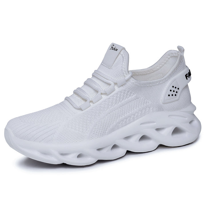 Damen nan atmungsaktive Strick-Fit Laufsneaker mit skulpturaler Luftkanal-Plateausohle Drune