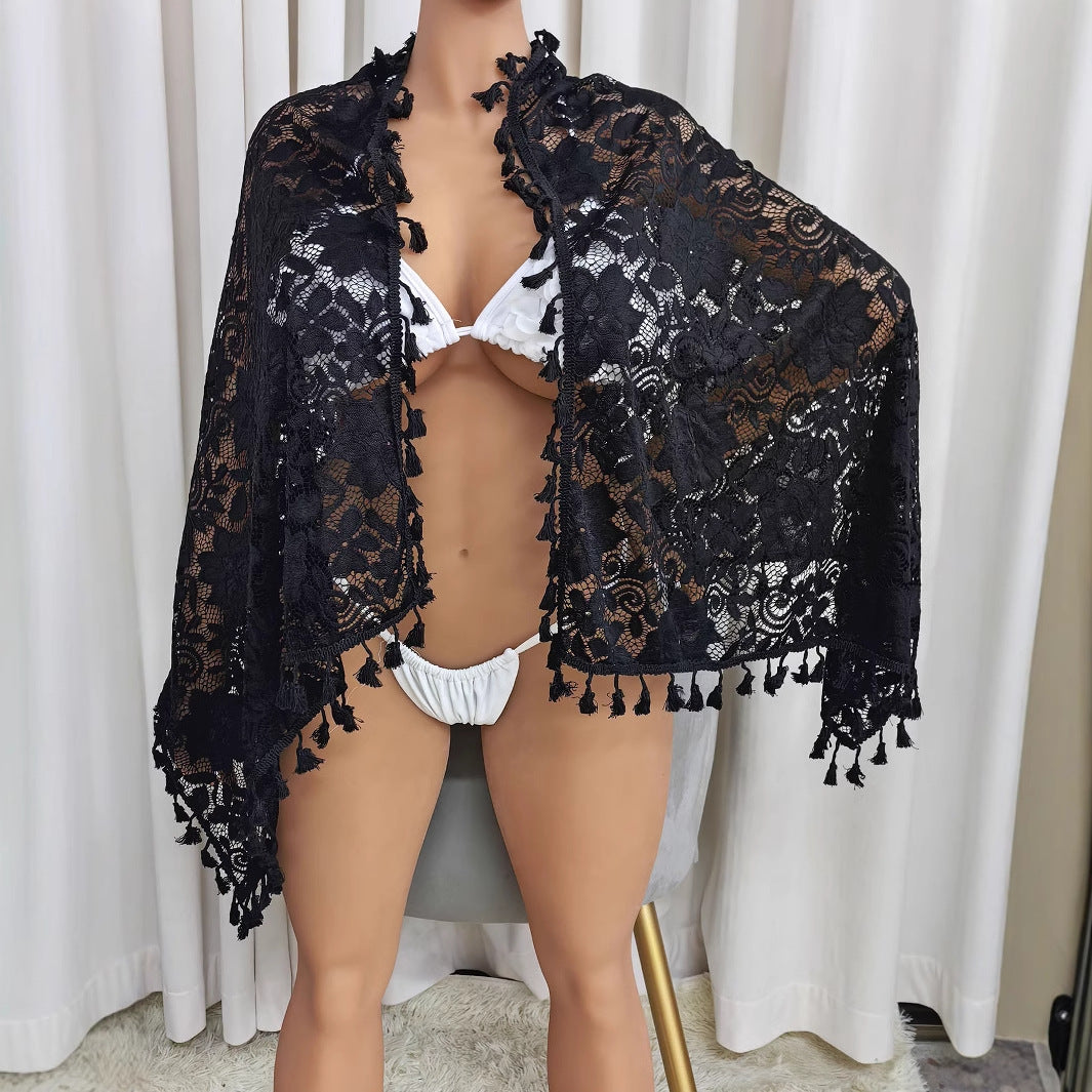 Damen Häkel-Strandsarong mit eleganten Fransen Drune
