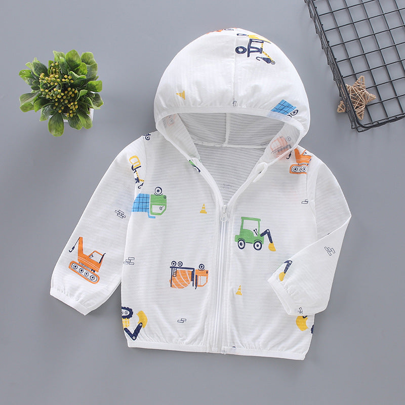 Unisex nan leichte Kapuzenjacke für Kleinkinder mit süßem Tierprint und Reißverschluss  Drune