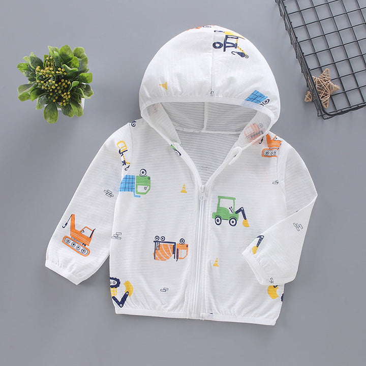 Unisex nan leichte Kapuzenjacke für Kleinkinder mit süßem Tierprint und Reißverschluss  Drune