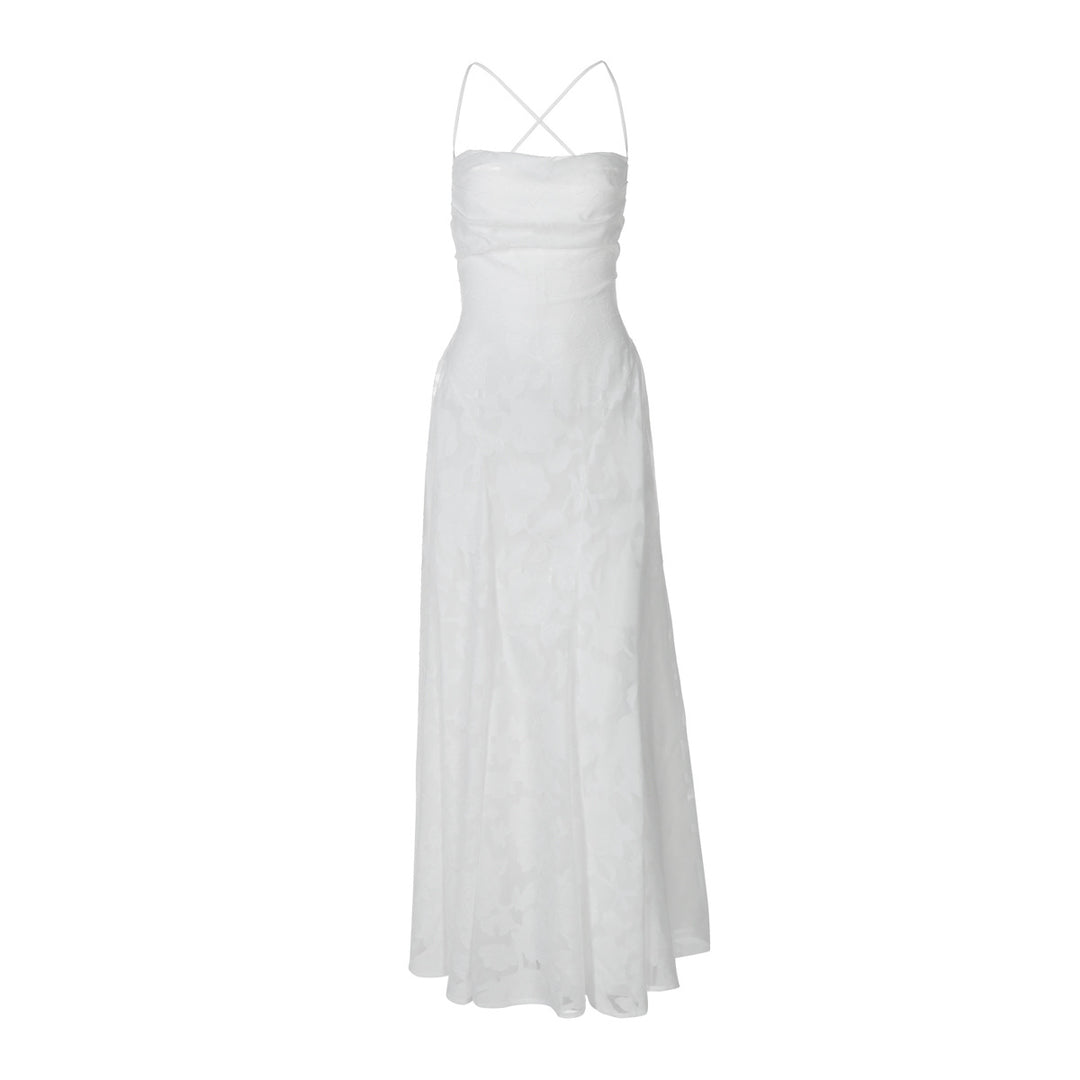 Damen Elegantes Abendkleid mit feinen Blumenmustern und raffinierten Details Drune