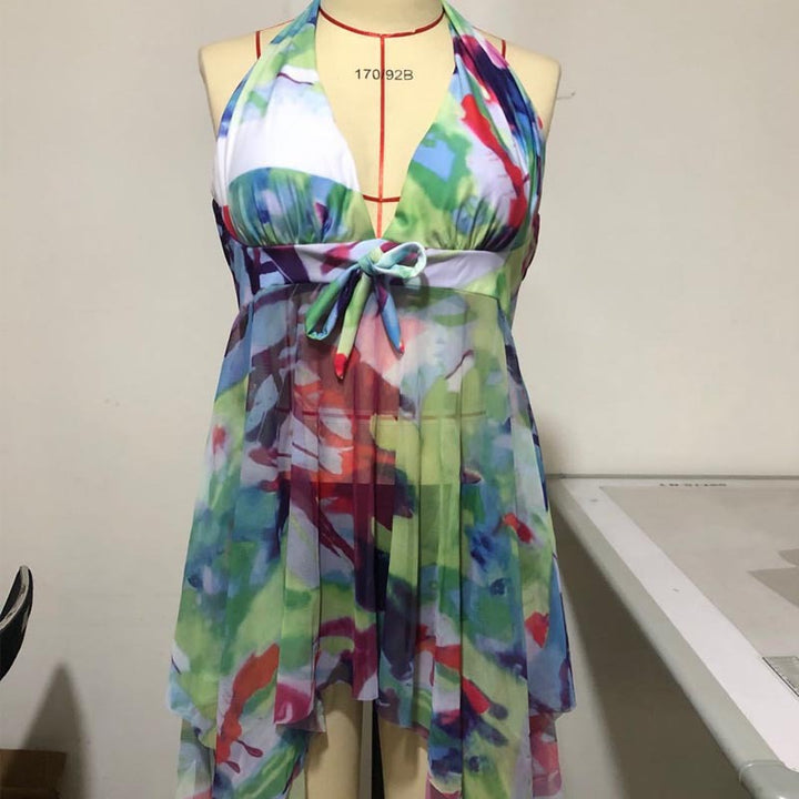 Damen Strandkleid mit floralem Design Drune