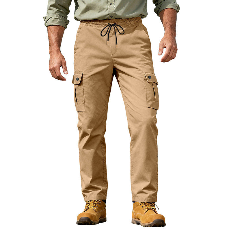 Herren nan robuste Outdoor-Cargohose mit elastischem Tunnelzugbund und aufgesetzten Klappentaschen Drune