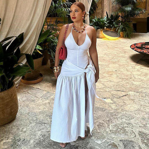 Damen Maxi-Kleid mit elegantem Wickeldesign und seitlichem Schlitz Drune