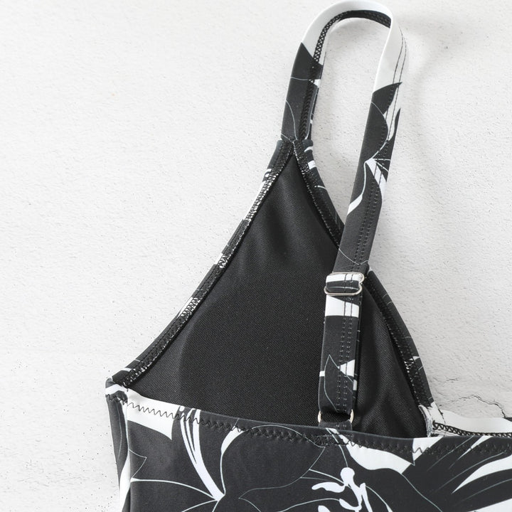 Damen Einteiler Badeanzug mit floralem Design Drune