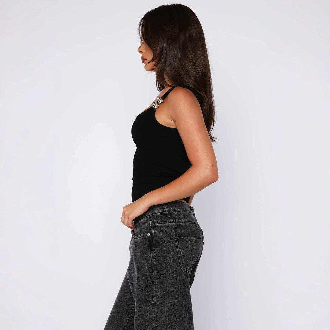 Damen Elegantes Trägershirt mit verschönernden Details Drune