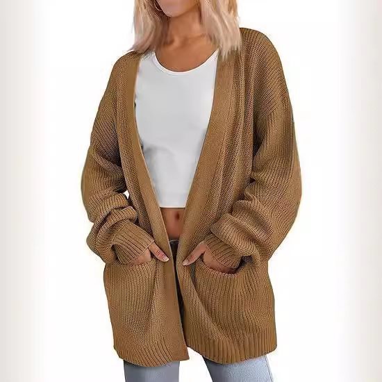Damen Lässiger Strickcardigan mit oversized Schnitt und praktischen Taschen Drune