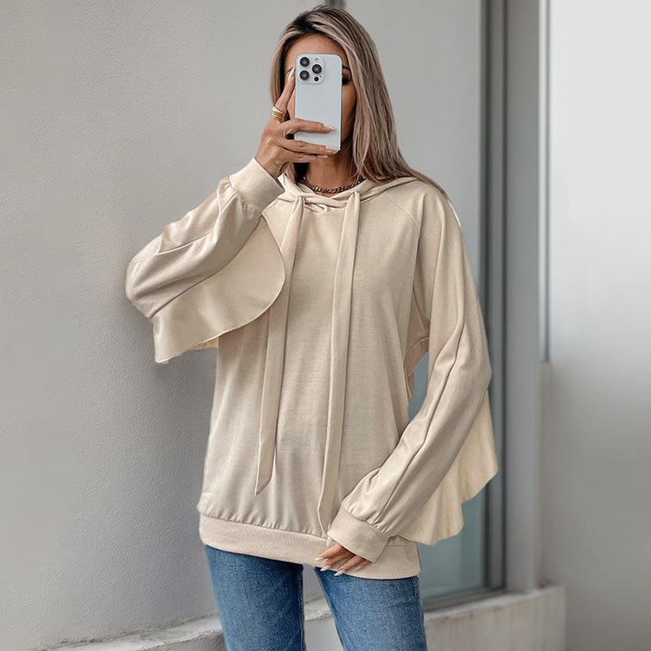 Damen lässiger Kapuzenpullover mit elegantem Schlitzdesign Drune