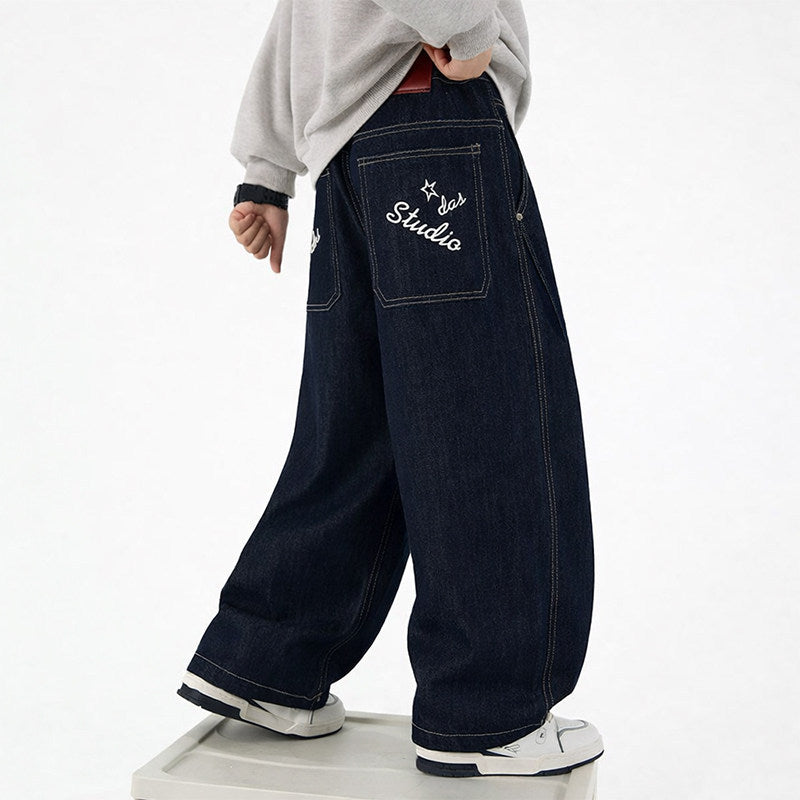 Jungen lässige weit geschnittene Denim-Hose Drune