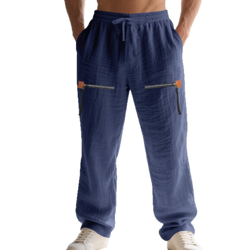 Herren Lässige Cargo-Hose mit praktischen Reißverschlusstaschen und elastischem Bund Drune