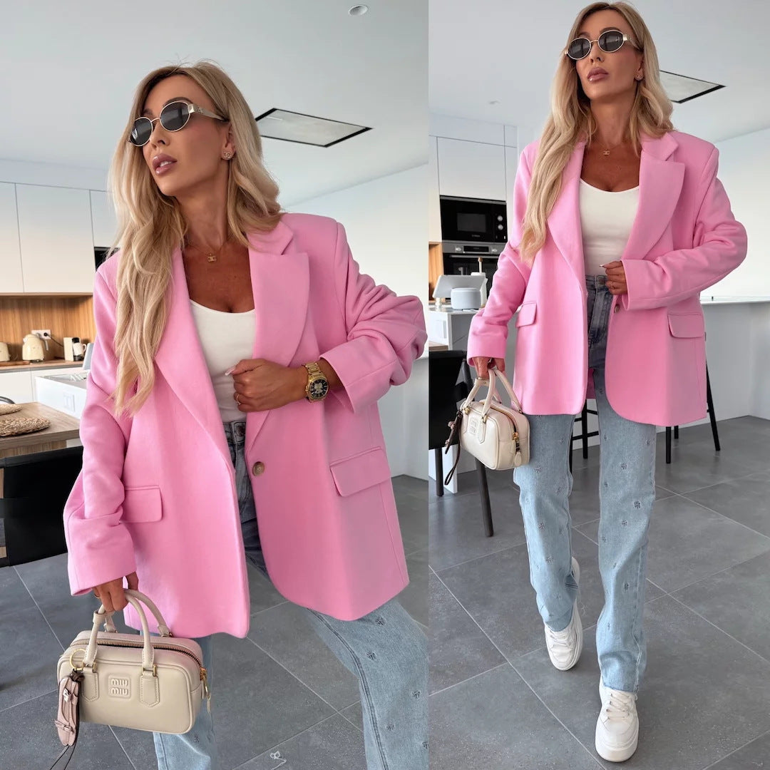 Damen Oversized Blazer mit Extravaganter Schnittführung Drune