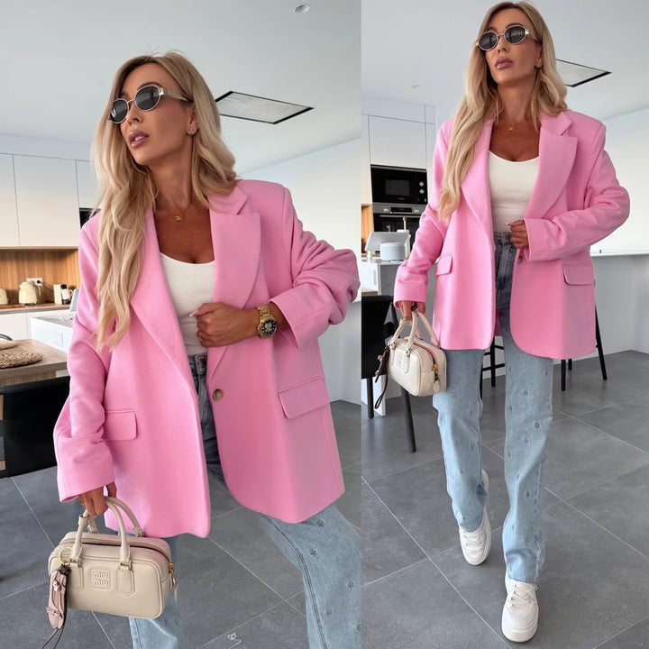 Damen Oversized Blazer mit Extravaganter Schnittführung Drune