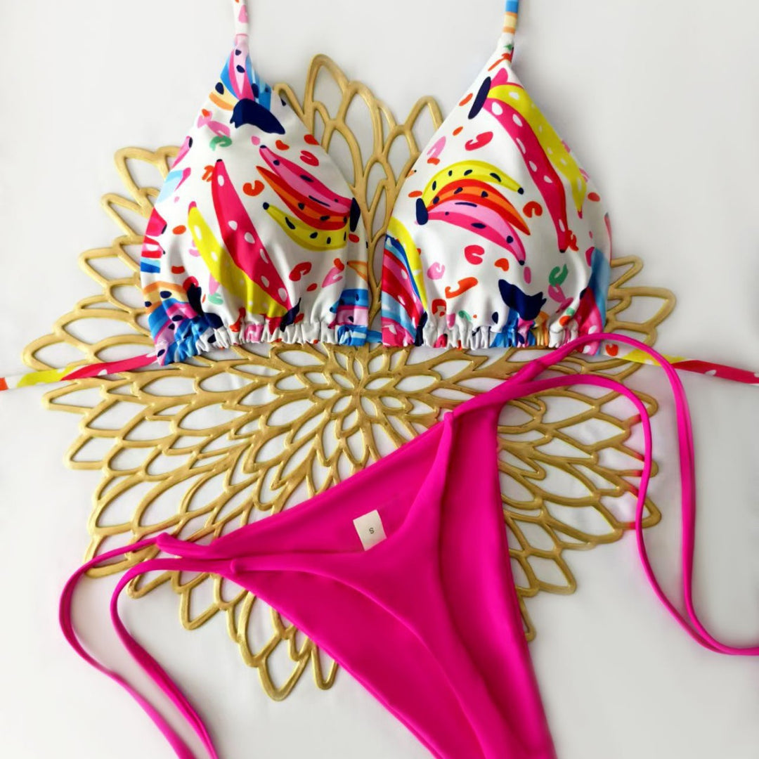 Damen Bikini-Set mit trendigem Animal-Print und modischem Schleifen-Detail Drune