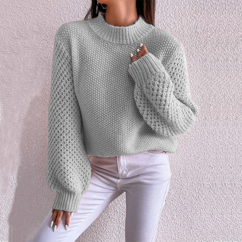 Damen kuscheliger Oversized Pullover mit strukturiertem Muster und Rollkragen Drune