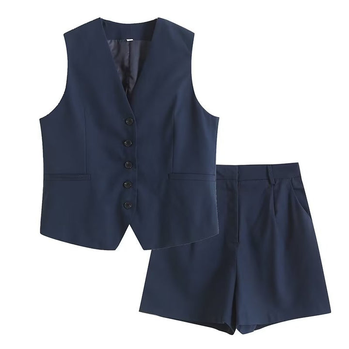 Drune | Lockere Weste Shorts Set