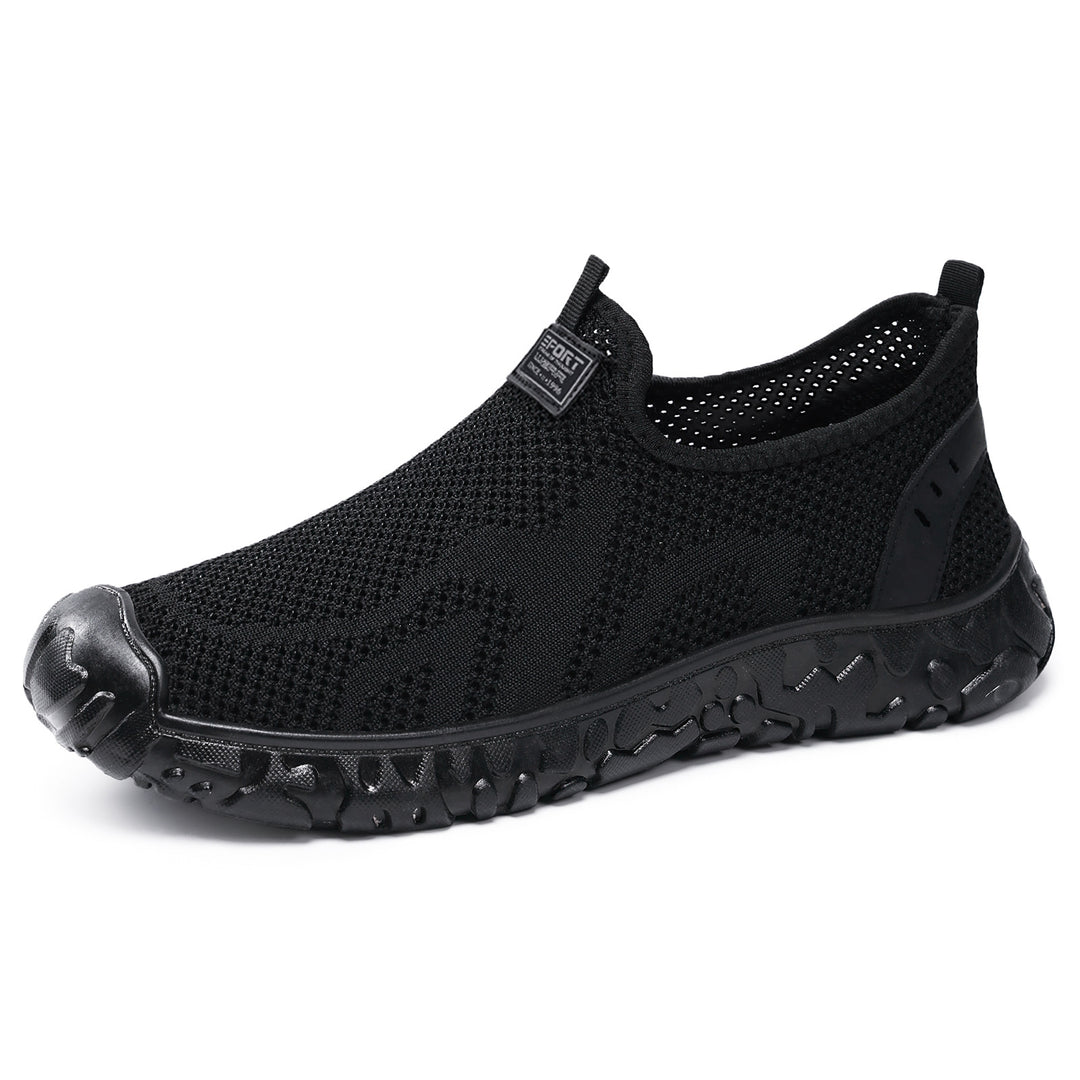 Unisex nan leichter atmungsaktiver Slip-On Strick-Walking-Schuh mit flexibler Profilsohle Drune