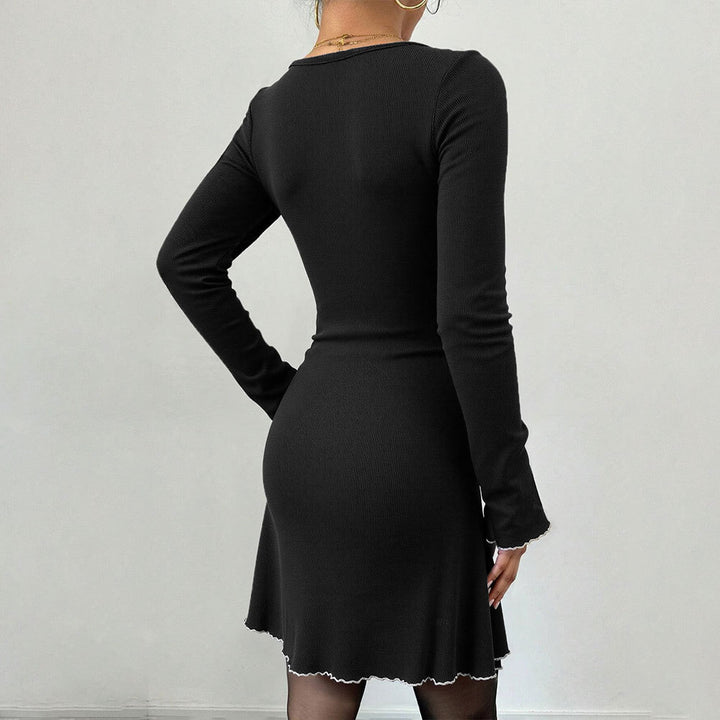 Damen Minikleid mit dekorativen Rüschendetails und charmantem Schleifendekor Drune