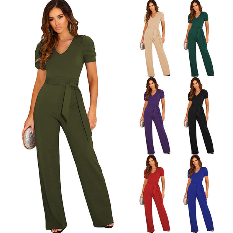 Damen Eleganter Jumpsuit mit Taillierung und weich strukturiertem Stoff Drune