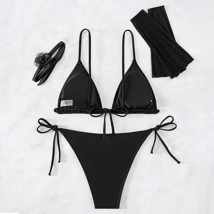 Damen Raffinierter Bikini mit transparenten Ärmeln Drune