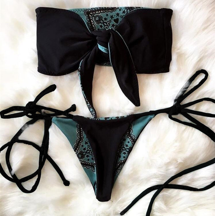 Damen Bandeau-Bikini mit verspieltem Knotendesign Drune