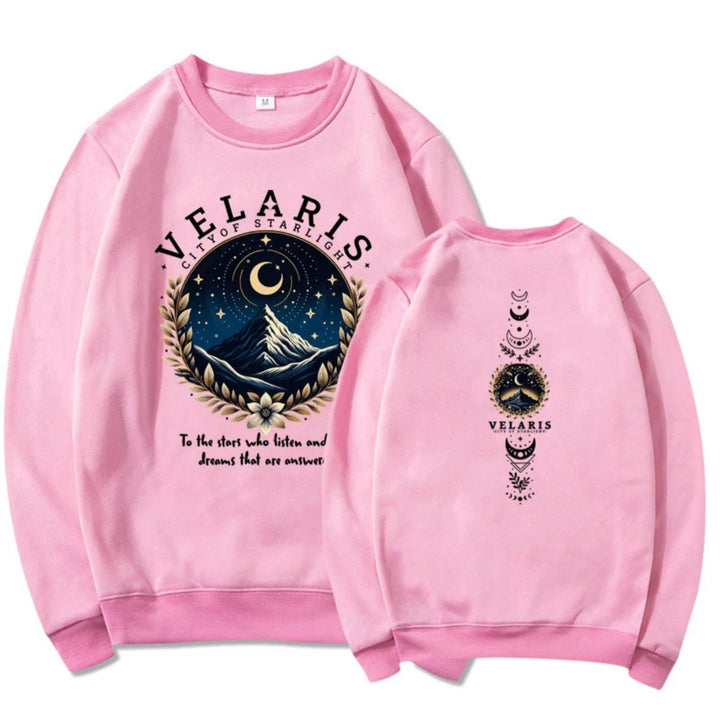Damen Sweatshirt mit künstlerischem Nachthimmel-Motiv Drune