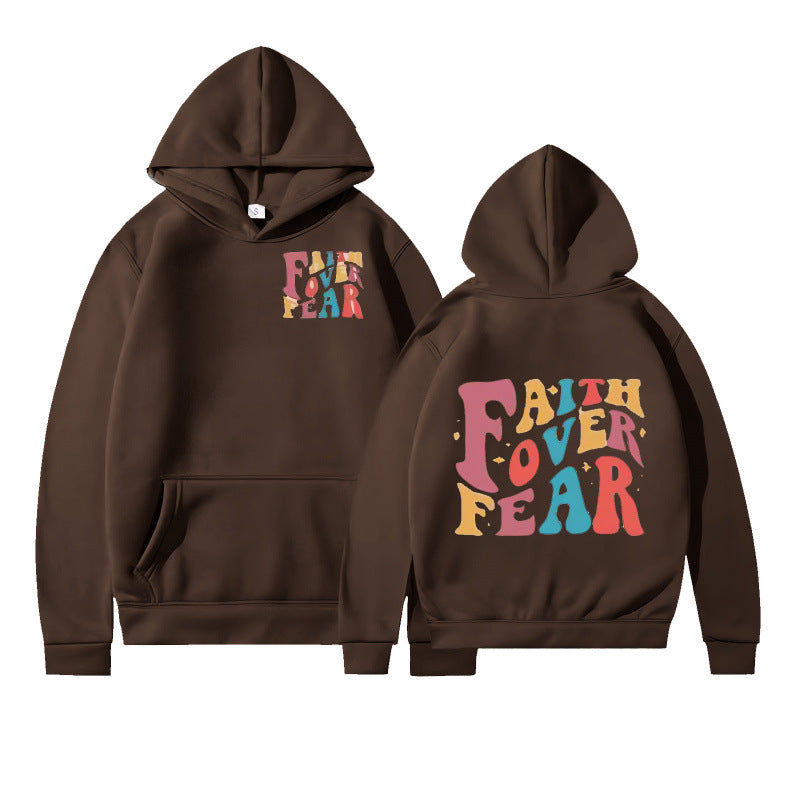 Damen Kapuzenpullover mit kreativem Schriftzug und weichem Innenfleece Drune