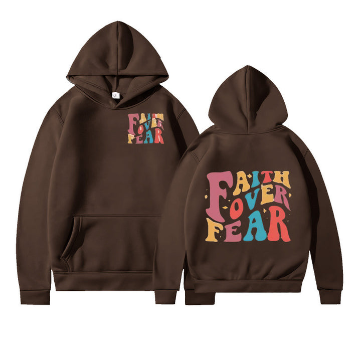 Damen Kapuzenpullover mit kreativem Schriftzug und weichem Innenfleece Drune