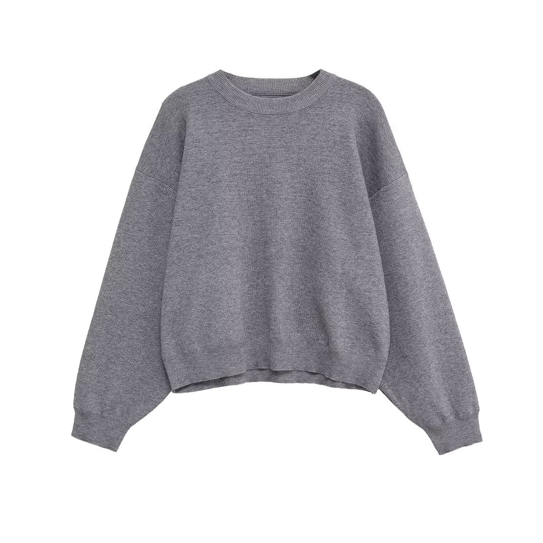 Damen lässiger Oversized-Pullover aus weichem Sweatstoff Drune