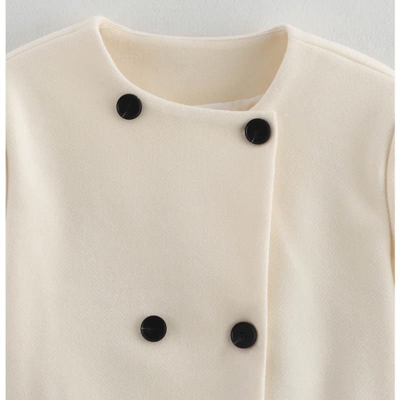 Damen elegante Winterjacke mit doppelter Knopf- und Taschenlösung Drune