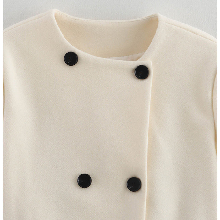 Damen elegante Winterjacke mit doppelter Knopf- und Taschenlösung Drune