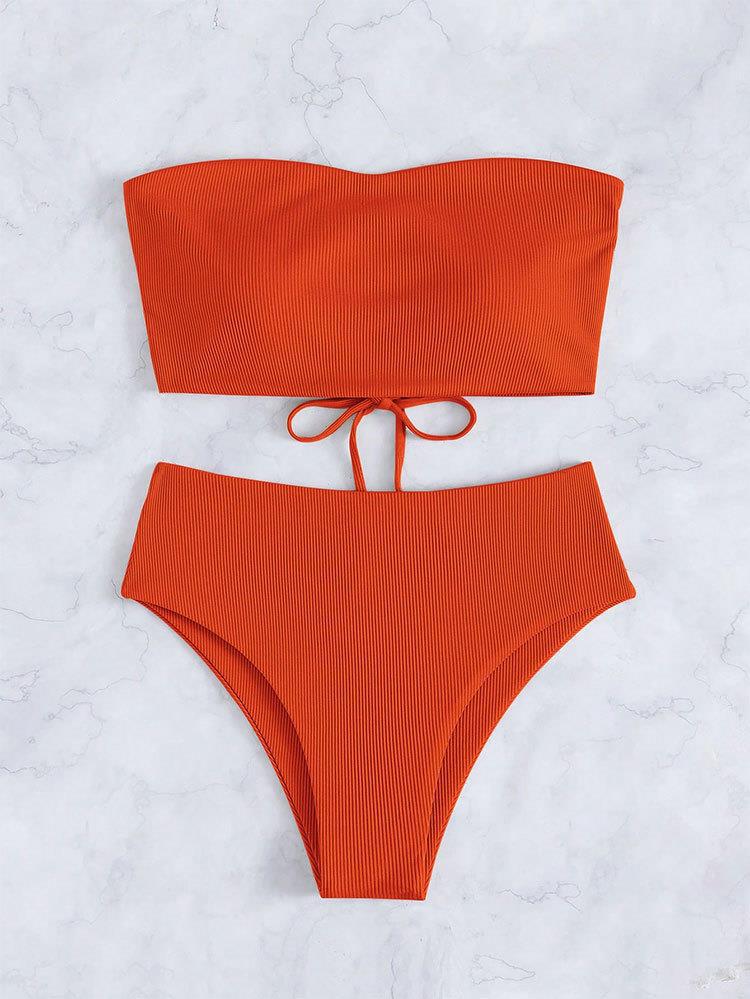 Damen Bandeau-Bikini mit verstellbarem Höschen und raffiniertem Design Drune