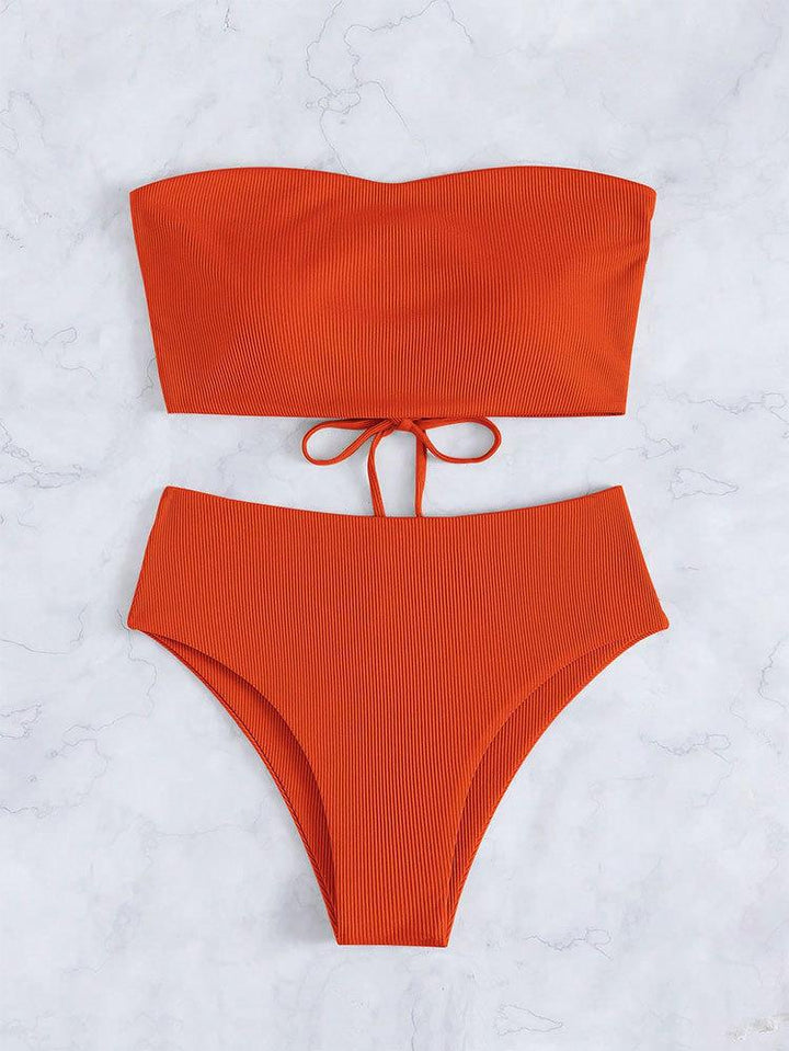 Damen Bandeau-Bikini mit verstellbarem Höschen und raffiniertem Design Drune