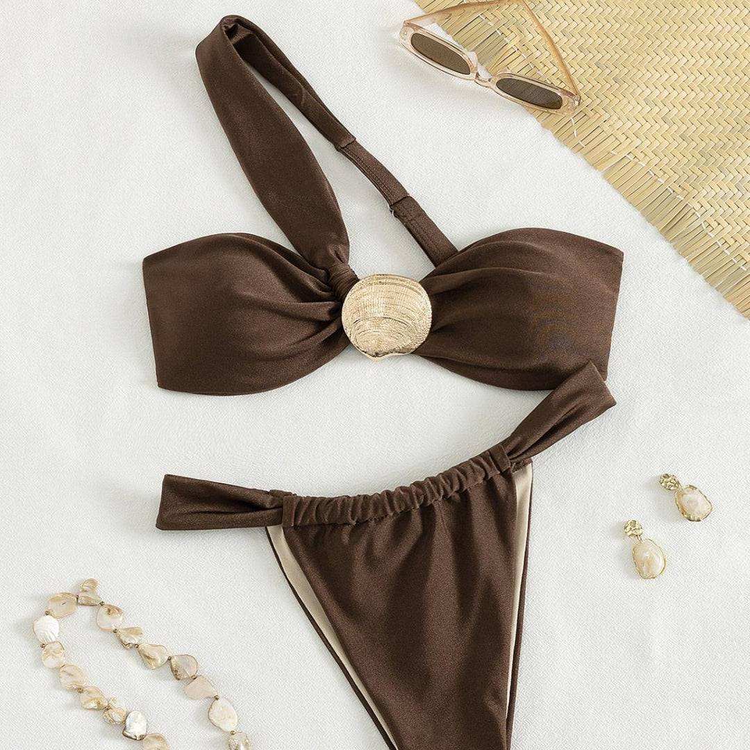 Damen Bandeau-Bikini mit schickem Schmuckdetail Drune