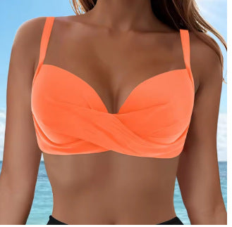 Damen Elegantes Bikinioberteil mit Wickeldesign Drune