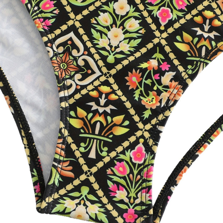 Damen Einteiliger Badeanzug mit modischem floralem Design Drune